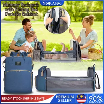 Mua Baby Travel Bed Portable Large Capacity Diaper Bag Foldable Crib Mummy  Bag | Tiki