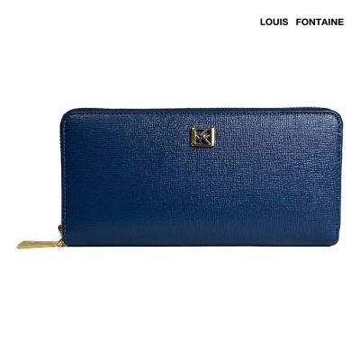 Louis Fontaine กระเป๋าสตางค์แบบยาวซิปรอบ รุ่น Lucky - สีน้ำเงิน