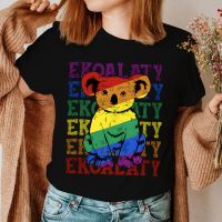 ข้อเสนอพิเศษ Equality รักผู้หญิง2023เสื้อยืด Kawaii Koala เสื้อผ้าหญิงน่ารักสัตว์การ์ตูนสุภาพสตรี Tees LGBT Gay Pride กราฟิก TShirtS-5XL