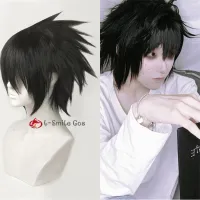 High Quality Anime Death Note L Cos Wig Mens L.Lawliet Heat Resistant Hair Pelucas Cosplay Costume Hair Wig + Wig Cap