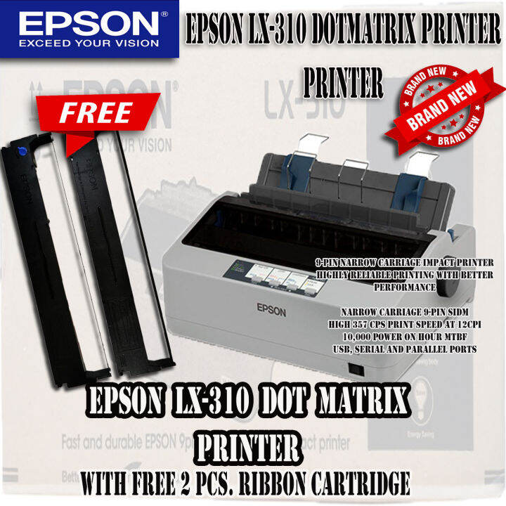 Epson LX310 / LX310 / LX 310 Dot Matrix Printer with free 2 pcs Ribbon Cartridge Lazada PH
