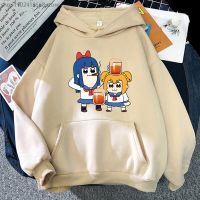 Manga Pop Team Epic Hoodies Popuko and Pipimi Sweatshirts Men Harajuku Crewneck Cartoon Winter Streetwear Pullovers Size XS-4XL