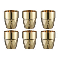 11oz 6 Pcs Beer Cups Double Wall 304 Stainless Steel Cup Creative Diamond Wine Cup for Party Bar Smooth Coffee Mug Tumbler