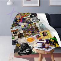 Living room, bedroom, sofa bed, maple leaf velvet blanket for picnic, Bob Marley music decoration reggae blanket 10