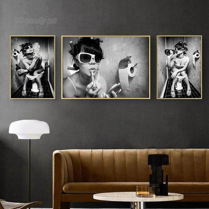 modern-bar-bathroom-wall-decoration-painting-bad-girlsboys-canvas-posters-sexy-woman-mural-toilet-wall-art-pictures-home-decor