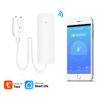 Tuya Smart Home Wifi Water Leak Sensor เครื่องตรวจจับ Overflow และ Full Water Remote Alarm Leak Alarm Water Flood Detector Leak Alarm