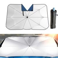 hot【DT】 New Car Windshield Sunshade Umbrella Celadon Handle Opening Design  Front Parasol V-shaped for Protection