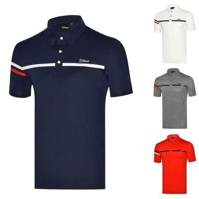 Summer new short-sleeved mens golf clothing top t-shirt outdoor sports top breathable quick-drying POLO shirt J.LINDEBERG Mizuno Le Coq TaylorMade1 PEARLY GATES  XXIO Scotty Cameron1﹍☋✌