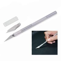 FOSHIO Vinyl Film Sticker Cutter Handle Scalpel Art Knife with 5pcs Spare Blades Carbon Fiber Paper Cutting Tool Car Wrap Tools