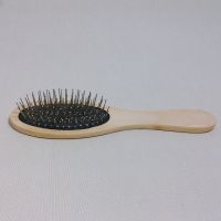 【CC】 New Handle Massage Hair With Metal Pins Message Comb Air Cushion Wood Paddle Detangling