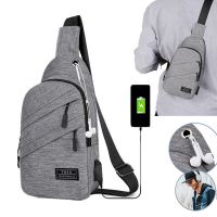 [Baozhihui]USB ชาร์จ Oxford Crossbody กระเป๋าผู้ชาย Anti-Theft Chest Pack ฤดูBaozhihuiสั้น Messengers กระเป๋ากันน้ำไหล่กระเป๋า