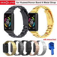 สำหรับ Huawei Band 6สมาร์ทสายรัดข้อมือเหล็กสแตนเลสสำหรับ Huawei Honor 6โลหะคลาสสิกสายรัดข้อมืออุปกรณ์เสริม