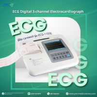 เครื่องตรวจคลื่นหัวใจ ECG ยี่ห้อ Carewell รุ่น ECG – 1103L พร้อมโต๊ะวางเครื่อง