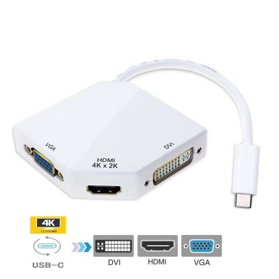 ✶☃✇ Type C to VGA HDMI-compatible DVI Multifunction Converter USB C Adapter usb 3.1 hub for Smartphone Samsung laptop Macbook Dell