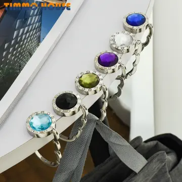Purse Table Hanger Folding Polished Metal Bag Holder Handbag Hook Desk  Clasp +