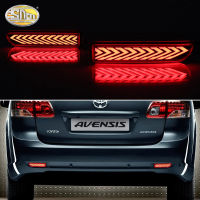 SNCN โคมไฟ Bemper Belakang LED 12V สำหรับรถยนต์ Toyota Avensis 2009-2011ไฟตัดหมอกตัวชี้วัดสัญญาณเลี้ยวเบรคไฟท้าย2ชิ้น