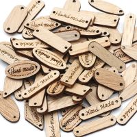 50pcs Mixed 2 Holes Wooden Labe Wood Buttons Handmade Tag Label Scrapbooking Crafts Diy Clothing Decorate Sewing Accessories Haberdashery