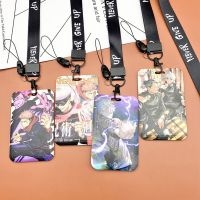 【CW】☈◐  New Anime Jujutsu Kaisen Theme Multi-Function Keyring Card Holder Keychain Jewelry Gojo Satoru Picture ID Bus Cards Cover