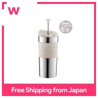 BODUM Bodum Mobile French Press Coffee Maker White 0.35L TRAVEL PRESS SET Travel Press Set K11067-913พร้อมฝาปิดสำหรับแก้วสแตนเลส