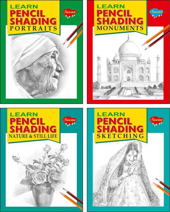 Pencil Shading Books (Learn Pencil Shading Portraits, Monuments, Nature ...