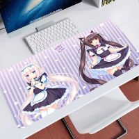 Nekopara Anime Kawaii แผ่นรองเมาส์สำหรับสาว ๆ ยางล็อคขอบคอมพิวเตอร์แผ่นรองเมาส์สำหรับเล่นเกม XXL แล็ปท็อปคีย์บอร์ดเกมสำนักงานโต๊ะขนาดใหญ่