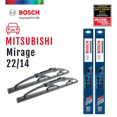 Bosch ใบปัดน้ำฝน Mitsubishi Mirage ปี 2012 เป็นต้นไป ขนาด 22/14 นิ้ว รุ่น Advantage