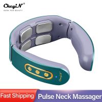 ZZOOI CkeyiN Smart Electric Pulse Neck Massager 6Mode 9Gears Rechargeable TENS Wireless Heat Cervical Vertebra Relax Pain Relief Tool