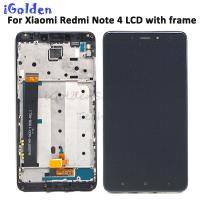 เหมาะสำหรับ Xiaomi Redmi Note 4 Mediatek กรอบหน้าจอแอลซีดีแผงหน้าจอสัมผัสทั้งหมดของ Redmi Note4 Note 4อะไหล่ดิจิไทเซอร์จอแอลซีดี