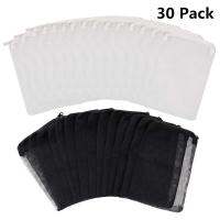 30 Pack Aquarium Mesh Media Filter Bags High Flow Mesh Bag Reusable Net Bags With Plastic Zipper for Fish Tank Bio Balls Pelletized Carbon Ammonia Remover