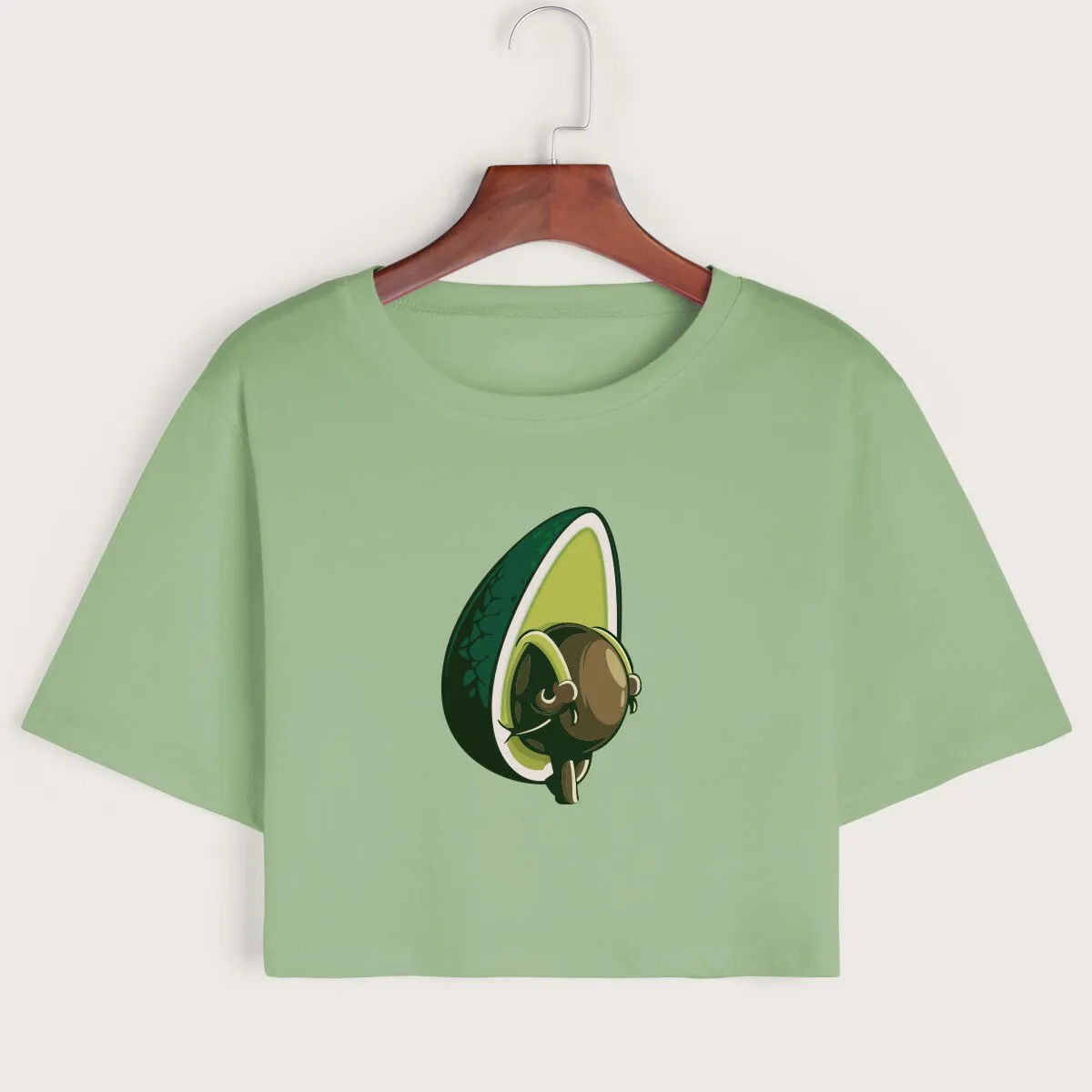 Avocado Foodie Women S Crop Shirt Cropped T Shirt Crop Top Tee Summer Short Sleeve Cotton Tops Female Girls Graphic T Shirts Lazada Ph