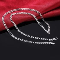 classic 925 Sterling Silver Necklaces Jewelry 16-30 Inches Exquisite 4MM sideways Chain necklace high quality Christmas Gifts Fashion Chain Necklaces