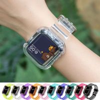 Clear Band + Case for Apple Watch 8 7 6 SE 5 3 2 Soft Transparent silicone Strap for iwatch Strap 40mm 44mm 42MM 41MM 45MM 49MM