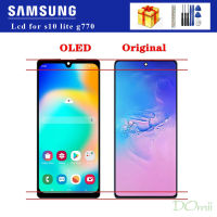 Super AMOLED สำหรับ Samsung Galaxy S10 Lite G770 SM-G770F SM-G770F /Ds จอแสดงผล LCD Touch Screen Digitizer สมัชชาเทปกาว