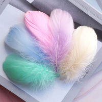 100 pcs 8-12 ซม. กลางลอย Goose Feather ขนนกที่มีสีสันธรรมชาติสำหรับงานแต่งงานตกแต่งเสื้อผ้า DIY Craft Feathers-final1