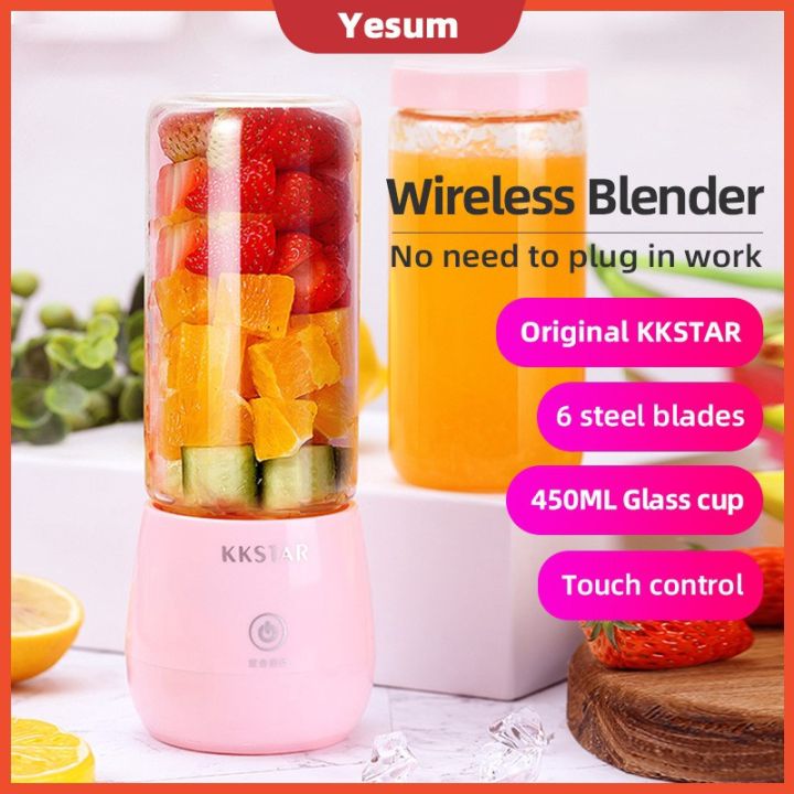 ล่าสุด-450-มล-เดิม-kkstar-fruit-juicer-cup-bottle-mixer-แบบพกพา-usb-ไฟฟ้าน้ำผลไม้คั้นน้ำผลไม้คั้นน้ำผลไม้ถ้วยขวดเครื่องผสมแบบชาร์จน้ำผลไม้ปั่น