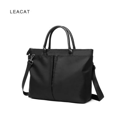 Leacat กระเป๋าแล็ปท็อปใหม่ 14 15.6 นิ้วกระเป๋าโน๊ตบุ๊คกันน้ำแขนสำหรับกรณี กระเป๋าถือลำลองกระเป๋าเอกสาร