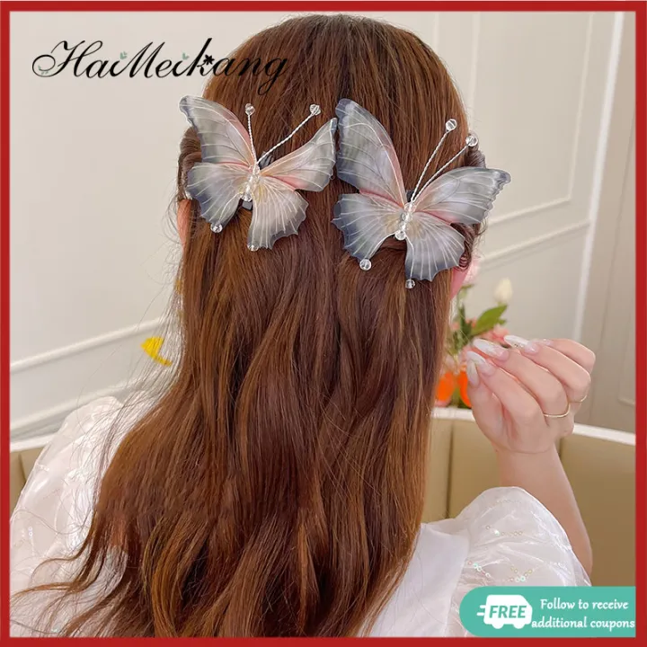 Haimeikang Korean Butterfly Mesh Hair Clip Fashion Cute Hairpin Women Hair  Accessories | Lazada PH