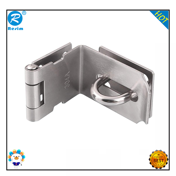 Resim Door Hasp Latch 90 Degree Stainless Steel Safety Angle Locking