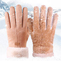 2023ใหม่แฟชั่นผู้หญิงถุงมือฤดูใบไม้ร่วงฤดูหนาวน่ารัก Furry Warm Mitts Full Finger Mittens ผู้หญิงกีฬากลางแจ้งหญิงถุงมือ Screen