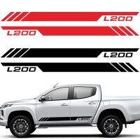 สติกเกอร์ติดรถยนต์2ชิ้น L200 Mitsubishi รถกระบะ2011-2019สติ๊กเกอร์ติดด้านร่างกายชิ้นส่วนวาล์วรถแบบ DIY