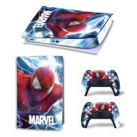 (MQ สไตล์ใหม่) การ์ตูน Marvel ผิวสติกเกอร์สำหรับ PlayStation 5ดิจิตอล PS5 PlayStation5คอนโซลเกมที่ถือเกมเคสฟิล์มปกป้องป้องกันเต็มพื้นที่และ Co