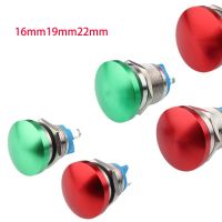 16/19/22mm Metal Push Button Switch Stainless Steel Screw Foot Mushroom Head Button Self-reset Red Green Blue Nails Screws  Fasteners