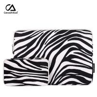 CanvasArtisan Fashion Zebra Pattern Laptop Bag Set Waterproof Cover Sleeve Case for Thinkpad Matebook Air Pro 11 12 13 14 15 inch with Travel Small Gadget Bag