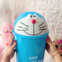 Cartoon Doraemon Cute Creative Personality Simple Car Exquisite Trash Can Waterproof Bin with Cover