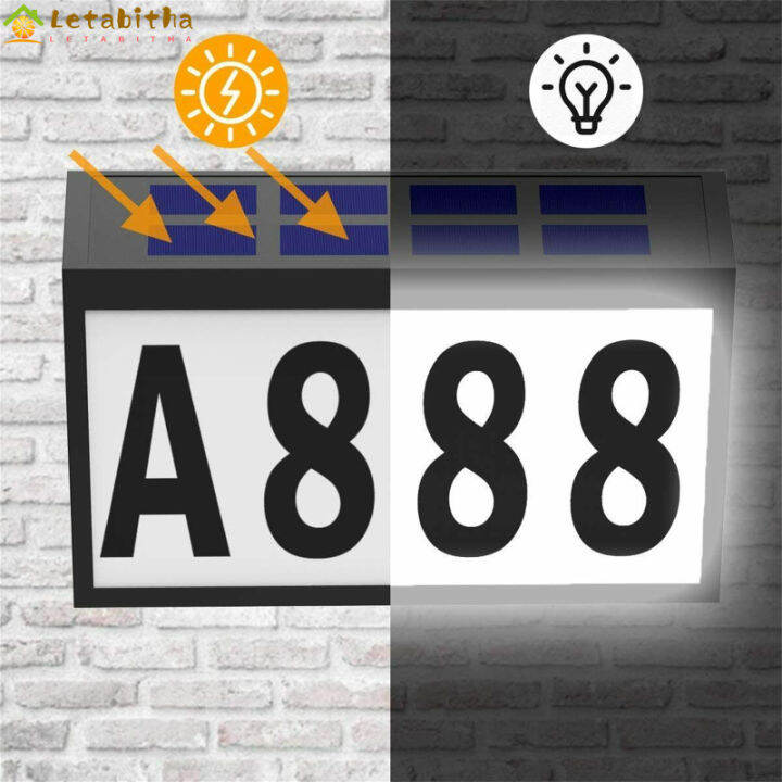 letabitha-ชุดไฟ-ip44ป้ายแขวนประตูพลังงานแสงอาทิตย์0-2วัตต์กันน้ำ-ป้ายเลขที่บ้านชุดไฟหมายเลขที่อยู่เปิด-ปิดไฟบ้าน