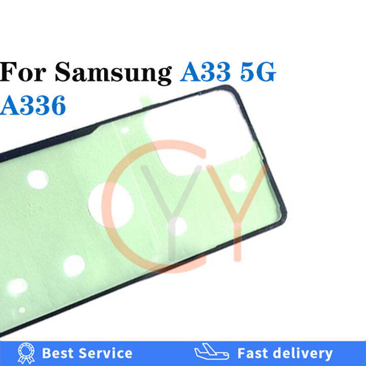 2ชิ้นสำหรับ-samsung-galaxy-a33-5g-a338-a336ฝาหลังครอบแบตเตอรี่กระจกกรอบโทรศัพท์หลังแบตเตอรี่สติกเกอร์เทปกาวฝาครอบแบบยึดติด