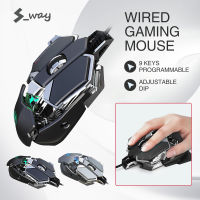 S-Way เมาส์สำหรับเล่นเกมส์ยี่ห้อ High-End 6ระดับปรับเมาส์ Office Professional คอมพิวเตอร์โน๊ตบุ๊ค9-Key High-Performance Mouse