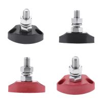 4Pcs DC 12V Bus Bar Terminal Block 1/4 Inch 6Mm Positive Insulated Single Stud Power And Ground Junction Post