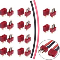 Keszoox 10 Pairs T-Plug Connectors Male &amp; Female Deans Style w/Shrink Tubing for RC LiPo Battery Pack ESC Electric Engine Motor