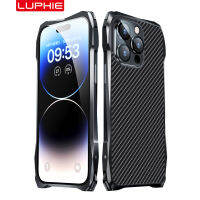 Luphie กันชนโลหะสำหรับ 14 Pro Max กรอบอลูมิเนียมน้ำหนักเบา14Plus 13เคสกันกระแทกฝาหลังเลนส์ Protector